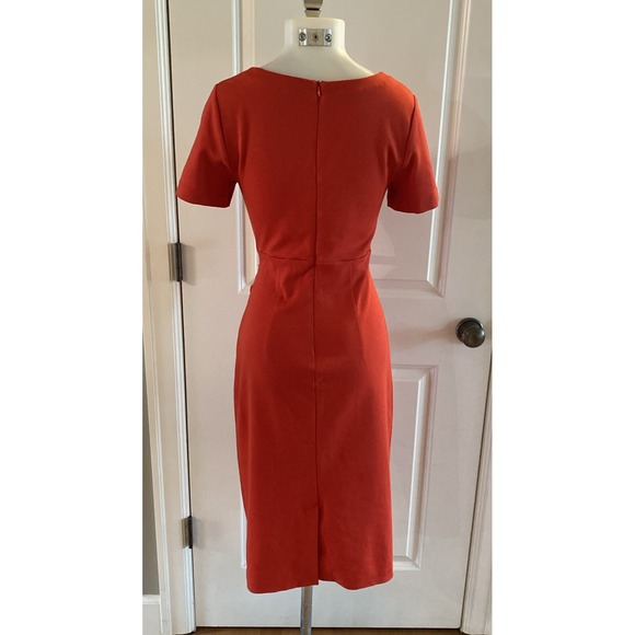 Boden Red Size 6 Dress Ruched Career Preppy Classic Short Sleeves Sheath - Picture 6 of 14